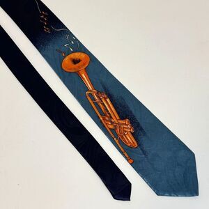Vintage Steven Harris Handmade Trumpet Jazz Music Tie